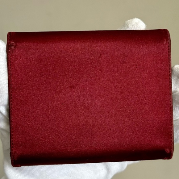 Prada Red Nylon Trifold Triangle Logo Wallet - Picture 3 of 10